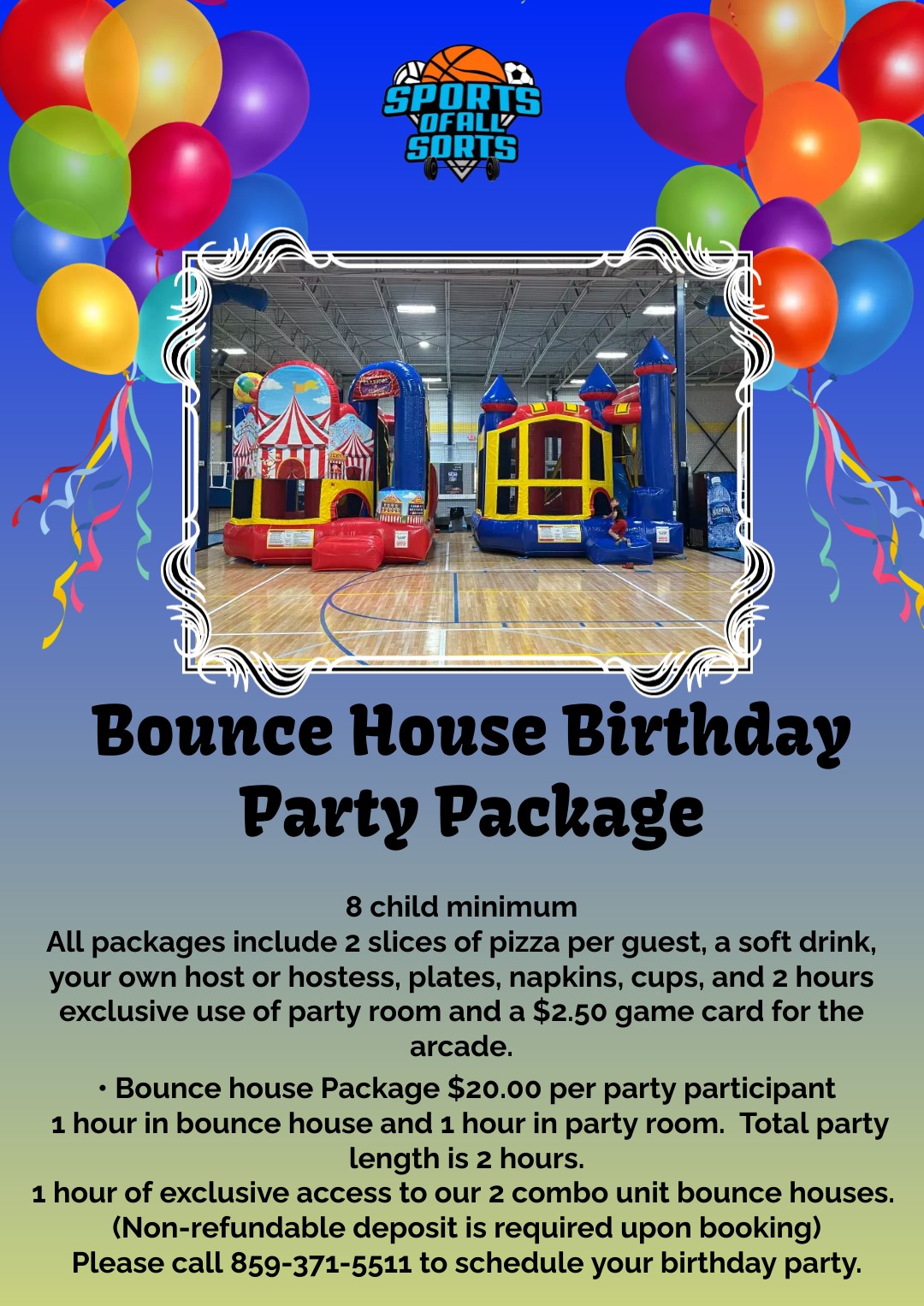 Bounce House Birthday Party Sports of all Sorts KY